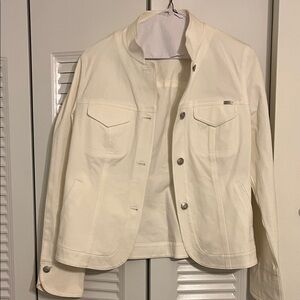 Peck & Peck Women's Off-White Jean Jacket with long short